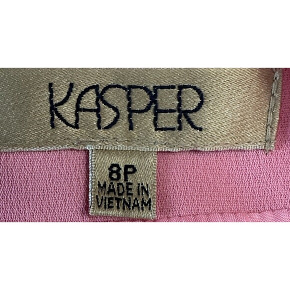 Kasper Womens 8P Formal 3 Piece Skirt Suit Beaded Trim Jacket Peach Outfit EUC - Picture 6 of 8